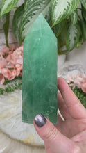 Load image into Gallery: Contempo Crystals - UV-Reactive-Bright-Green-Fluorite-Points-from-Madagascar-video - Image 2