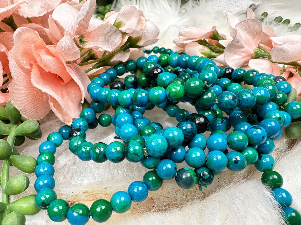 Natural Chrysocolla Round Beads Bracelet 6 Mm 8mm 10 Mm Size Available  Natural Blue Green Chrysocolla Bracelet - Etsy