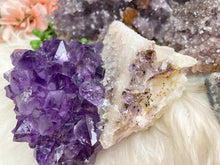 Load image into Gallery: Contempo Crystals - chunky-white-druzy-calcite-on-purple-amethyst - Image 6