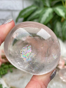 Contempo Crystals - clear-quartz-palm-stone-with-rainbow - Image 8