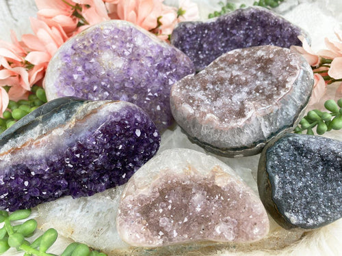    colorful-semi-polished-amethyst-clusters