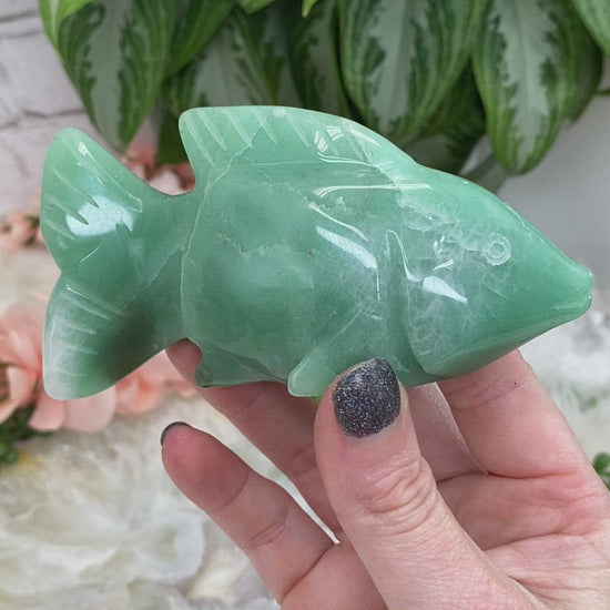 Green-Aventurine-Fish-Crystal-from-Brazil for sale