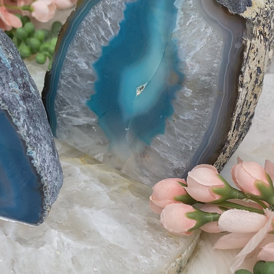 Teal-Blue-Agate-Candle-Holders-Video