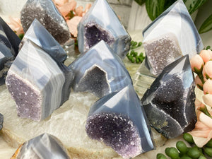 Contempo Crystals - dark-gray-agate-point-with-amethyst-face - Image 5