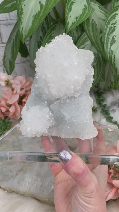 White-Apophyllite-Crystals-on-Acrylic-Stands