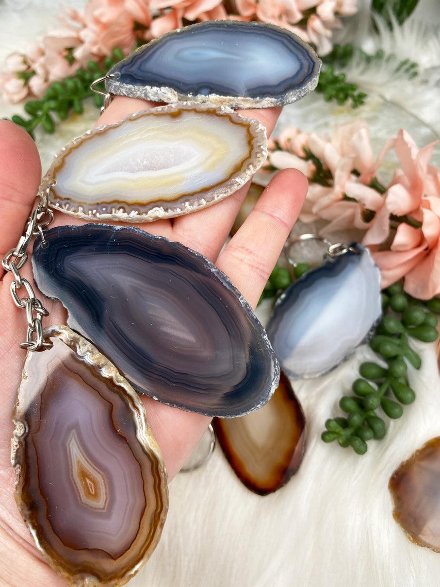 Agate-Crystal-Keychain for sale