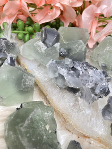 Contempo Crystals - gray-calcite-on-green-fluorite - Image 7
