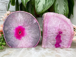Contempo Crystals - hot-pink-geode-candle-holders - Image 4
