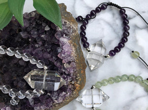 Contempo Crystals - Quartz Point Bracelets featuring a double terminated quartz point full of energy and a drawstring closure. Carry your protective energies everywhere - Image 3
