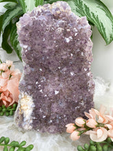 Load image into Gallery: Contempo Crystals - large-amethyst-cluster-with-white-sugar-druzy-calcite - Image 4