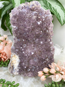 Contempo Crystals - large-amethyst-cluster-with-white-sugar-druzy-calcite - Image 3