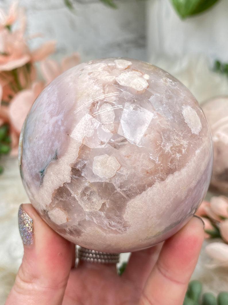 Large Pink Amethyst Flower cheapest Agate Sphere