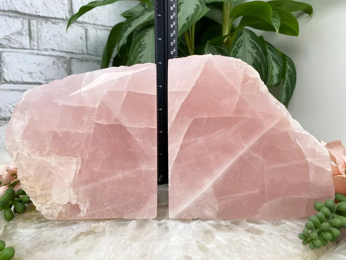 Rose Quartz Bookends