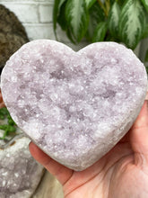 Load image into Gallery: Contempo Crystals - lavender-amethyst-cluster-heart-pink-back - Image 8