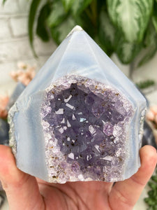 Contempo Crystals - light-gray-agate-point-with-chunky-amethyst-face - Image 9
