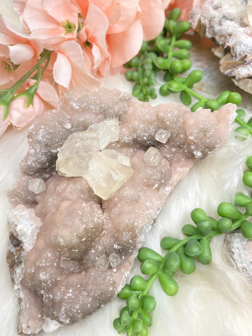 mexico-light-pink-datolite-twin-calcite-cluster