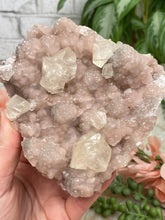 Load image into Gallery: Contempo Crystals - large-old-stock-pink-datolite-twin-calcite-cluster - Image 14