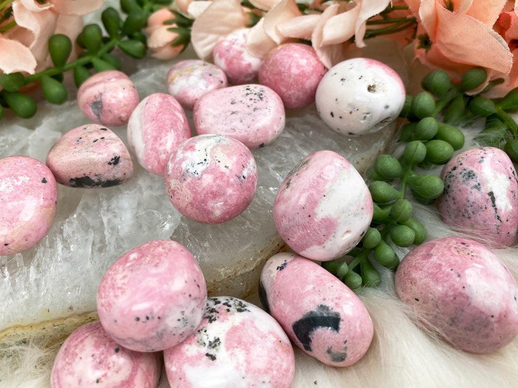 Tumbled Pink Rhodonite Stones from Peru – Contempo Crystals