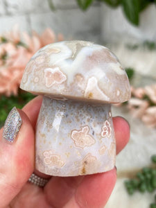 Contempo Crystals - pink-banded-flower-agate-mushroom - Image 12