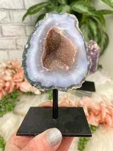 Contempo Crystals - pink-gray-chalcedony-agate-display - Image 19