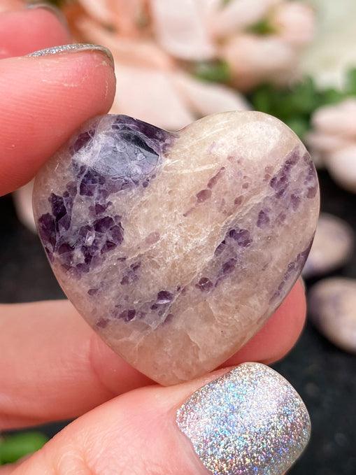 Canadian Pink And Purple Fluorite Hearts For Sale Contempo Crystals