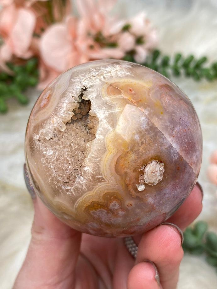 quartz-flower-agate-sphere