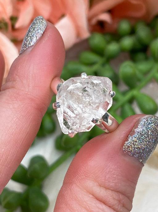 quartz-herkimer-diamond-ring