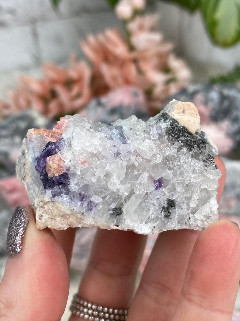 quartz-purple-fluorite-pink-rhodochrosite