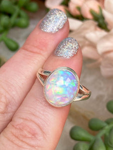 Contempo Crystals - rainbow-colored-opal-oval-ring - Image 10