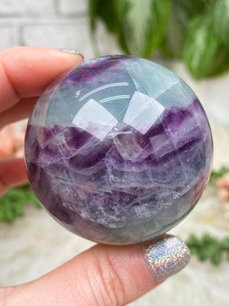 Spherical Mints Mint Green Blue and Purple Fluorite Spheres For Sale! – Contempo Crystals