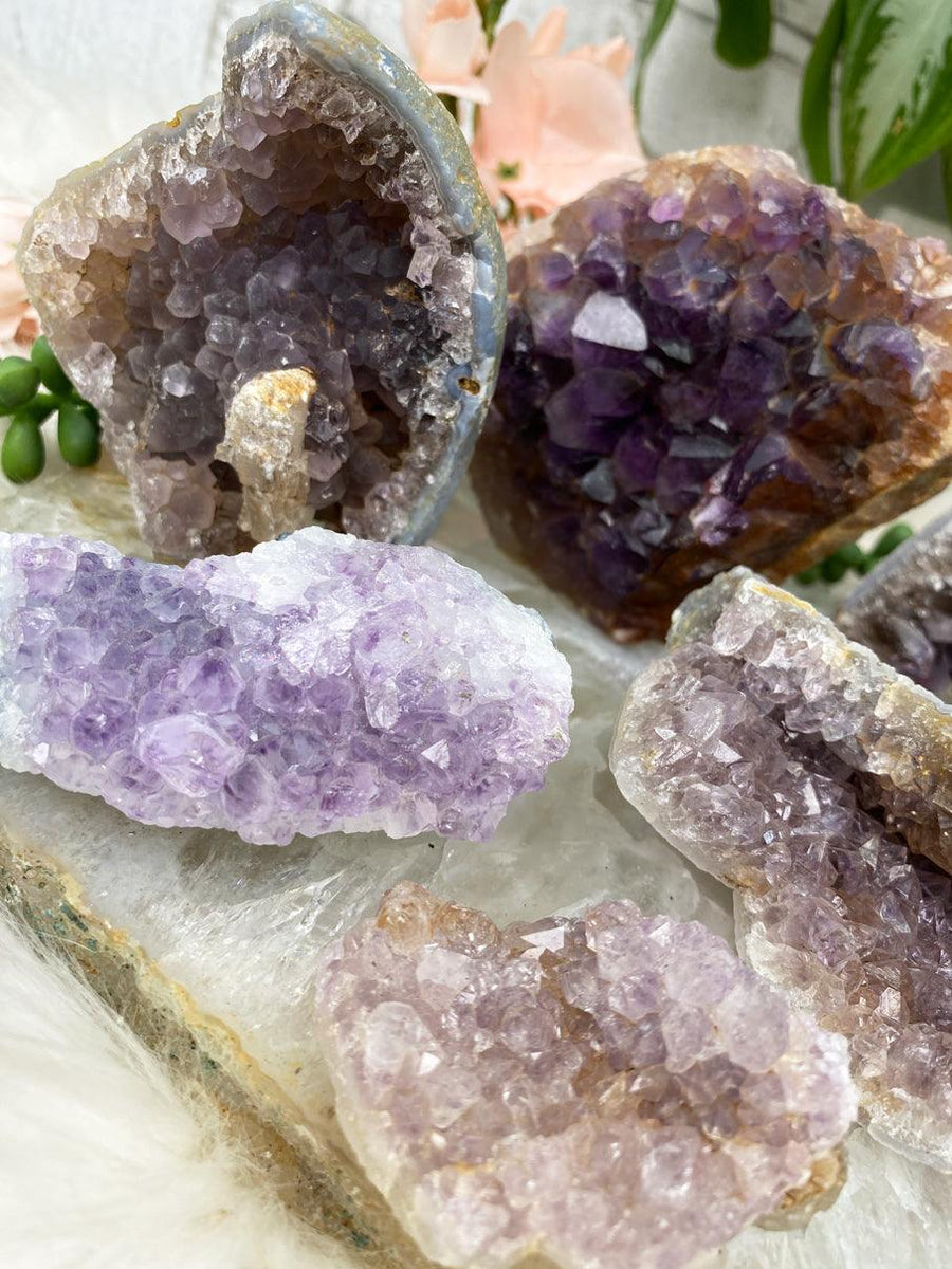 Indian Amethyst Clusters & Geodes - Choose Exact!