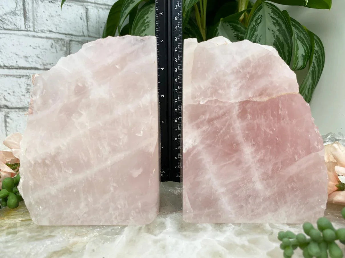 Rose Quartz Bookends