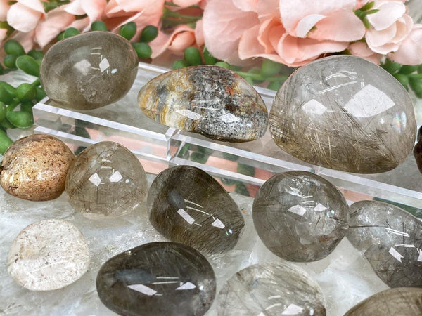 Tumbled Rutilated Quartz & Smoky Quartz - Some Garden Quartz ...