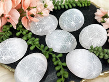 Load image into Gallery: Contempo Crystals - selenite-palm-stone-flower-of-life-pattern - Image 3
