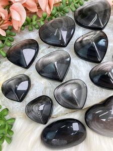 Contempo Crystals - silver-obsidian-heart-stones - Image 6