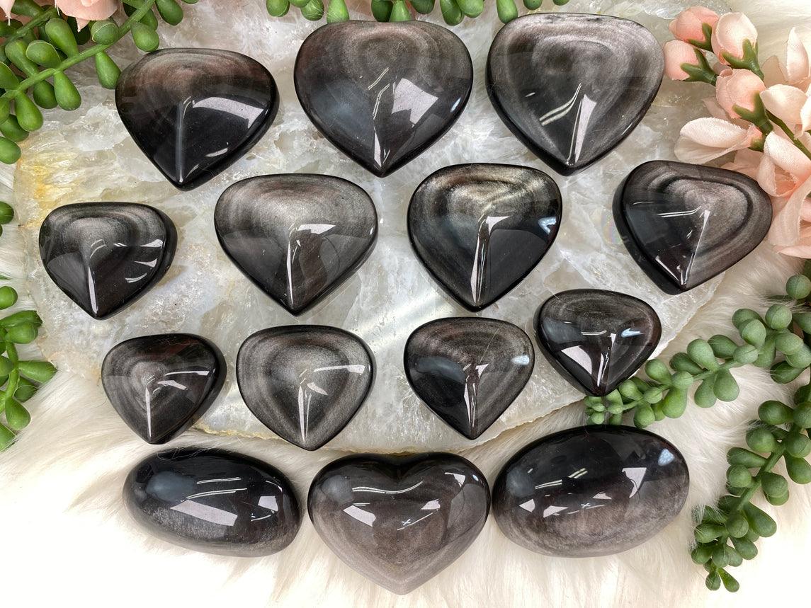 Dark Silver Heart Gems