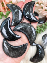 Load image into Gallery: Contempo Crystals - silver-obsidian-moon-carving - Image 6