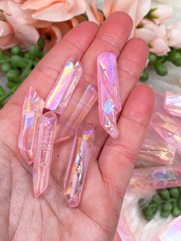 small-pink-aura-quartz-points