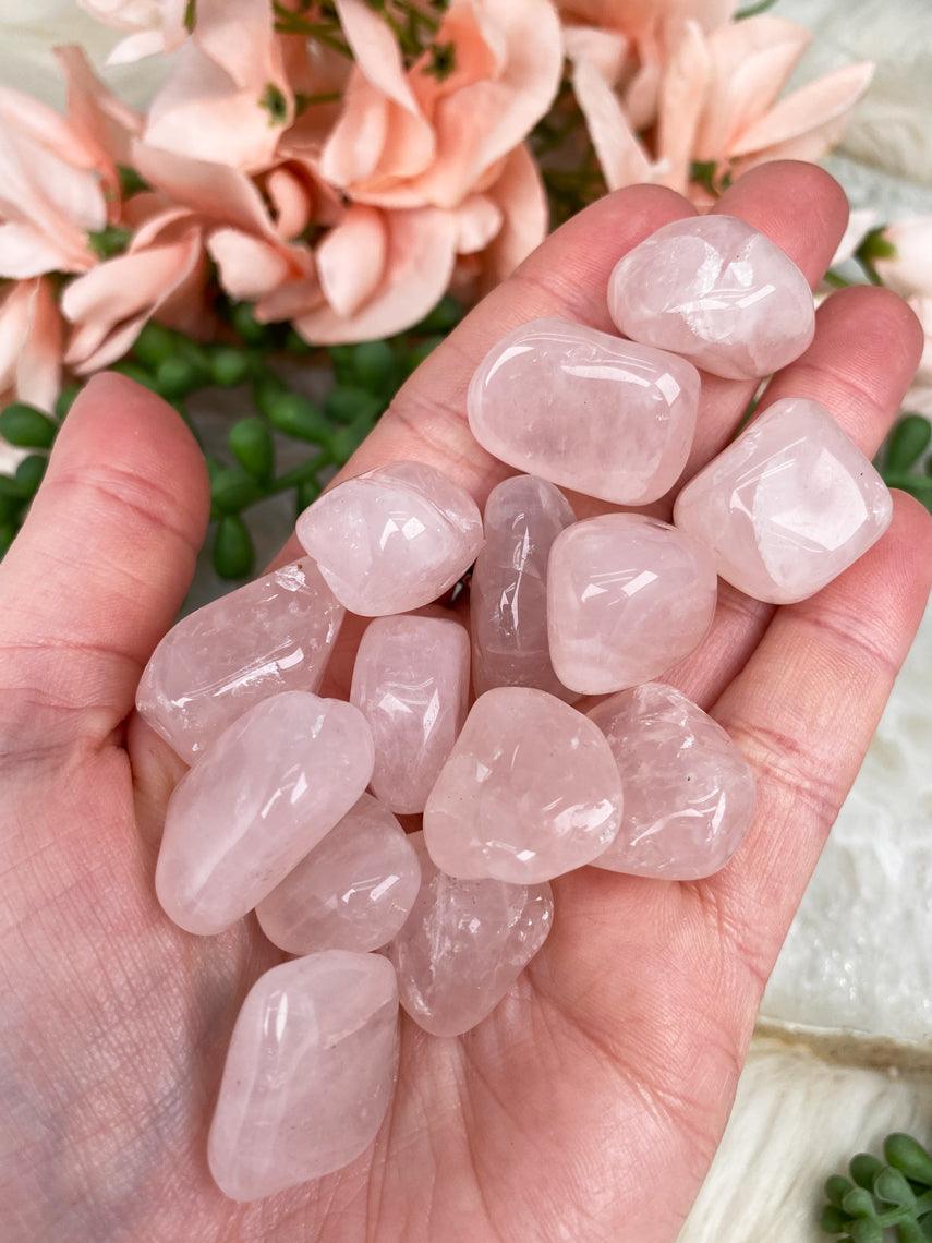 Tumbled Rose Quartz Crystals from Brazil