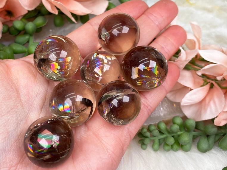 smoky-quartz-spheres-with-rainbows