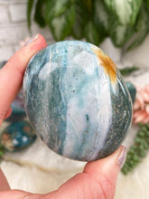 Load image into Gallery: Contempo Crystals - teal-green-ocean-jasper-palm-stone - Image 17