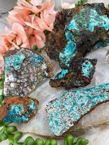 Contempo Crystals - teal-rosasite-on-dolomite-hemimorphote - Image 8