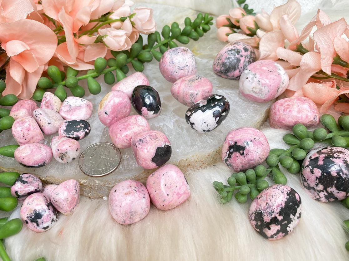 Tumbled Pink Rhodonite Stones from Peru – Contempo Crystals