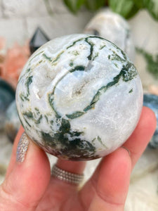 Contempo Crystals - white-moss-agate-sphere - Image 14