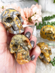 Contempo Crystals - yellow-gray-crazy-lace-agate-skulls - Image 2